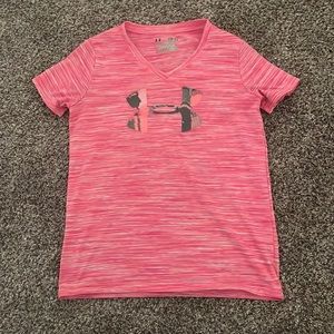 under armour pink workout t-shirt
